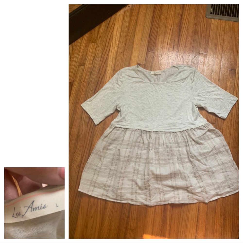 Cream Peplum Top